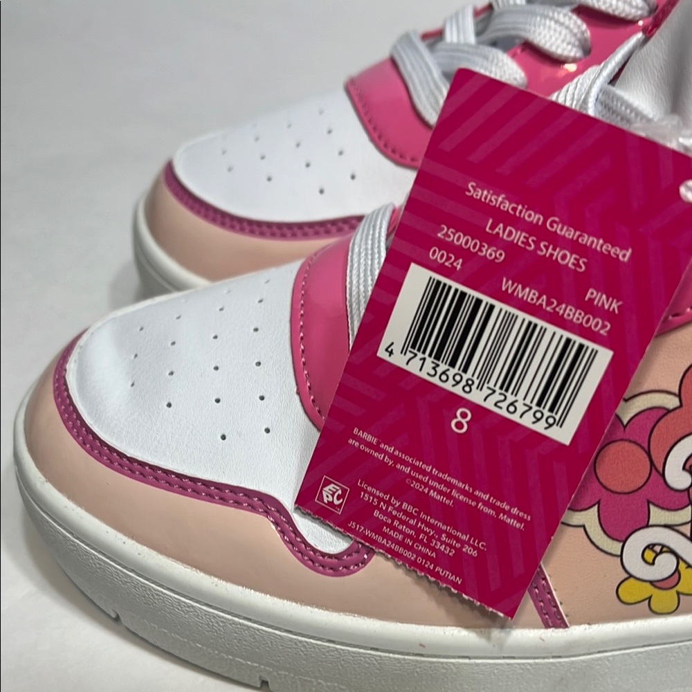 Barbie Pink and White Floral Sneakers - Picture 10 of 15